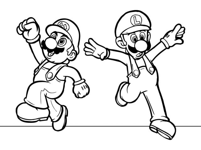 640x480 new mario bros coloring pages for your line drawings with mario - Mario Brothers Drawings