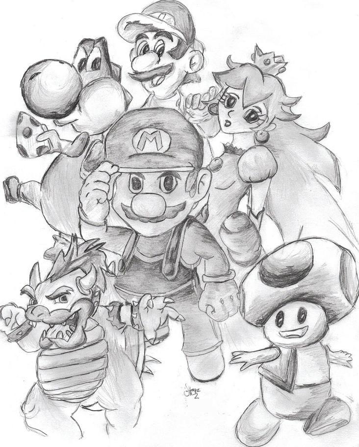 Mario Brothers Drawings at PaintingValley.com | Explore collection of
