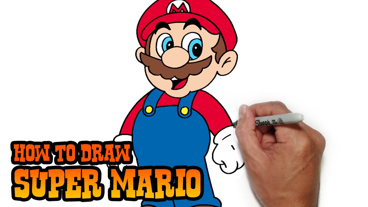 1280x720 How To Draw Super Mario Easy Drawings - Mario Cartoon Drawing