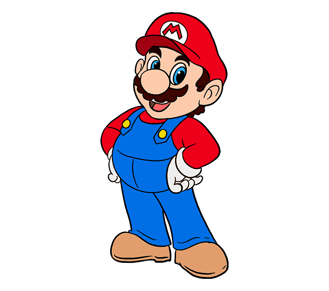 678x600 how to draw super mario in a few easy steps draws super mario - Mario Cartoon Drawing