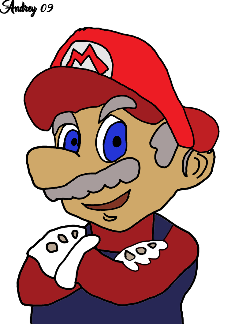 755x1058 Old Super Mario - Mario Cartoon Drawing