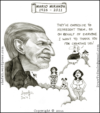 400x450 caricaturecartoon remembering the great indian cartoonist mario - Mario Cartoon Drawing