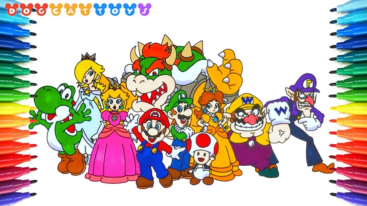 1280x720 How To Draw Super Mario Characters - Mario Character Drawings