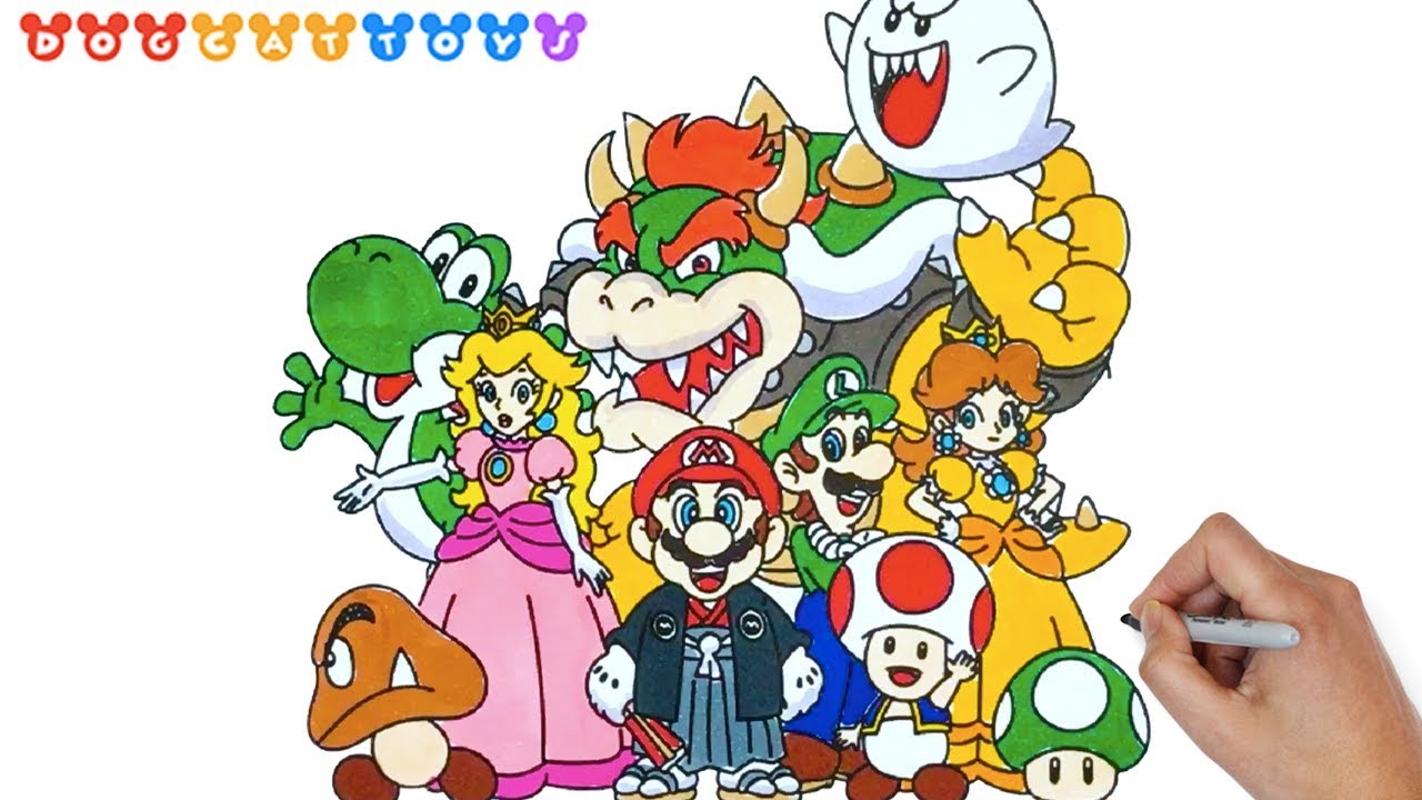 1280x720 How To Draw Super Mario Characters - Mario Character Drawings