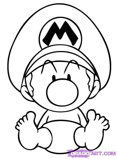 464x632 how to draw baby mario drawing mario coloring pages, baby - Mario Drawing