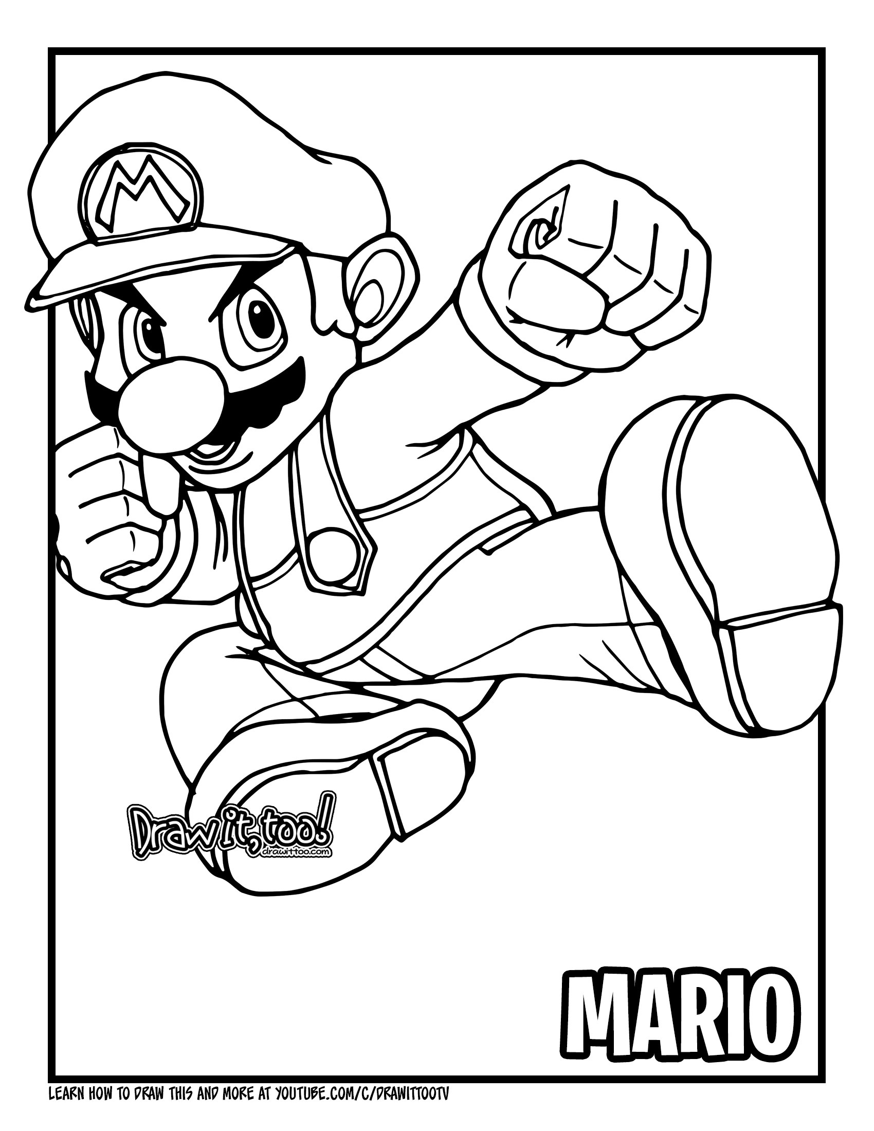 1700x2200 How To Draw Mario - Mario Drawing