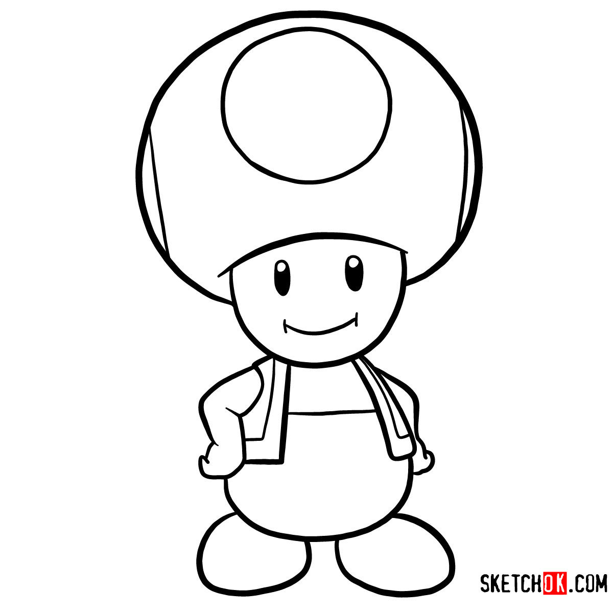 1200x1200 How To Draw Toad Super Mario - Mario Drawing