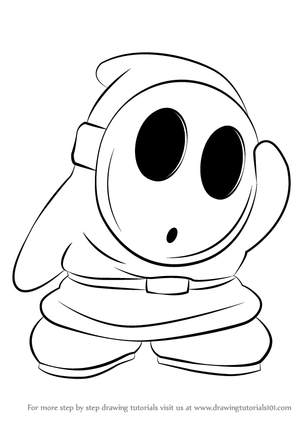 599x846 Learn How To Draw Shy Guy From Super Mario - Mario Drawing
