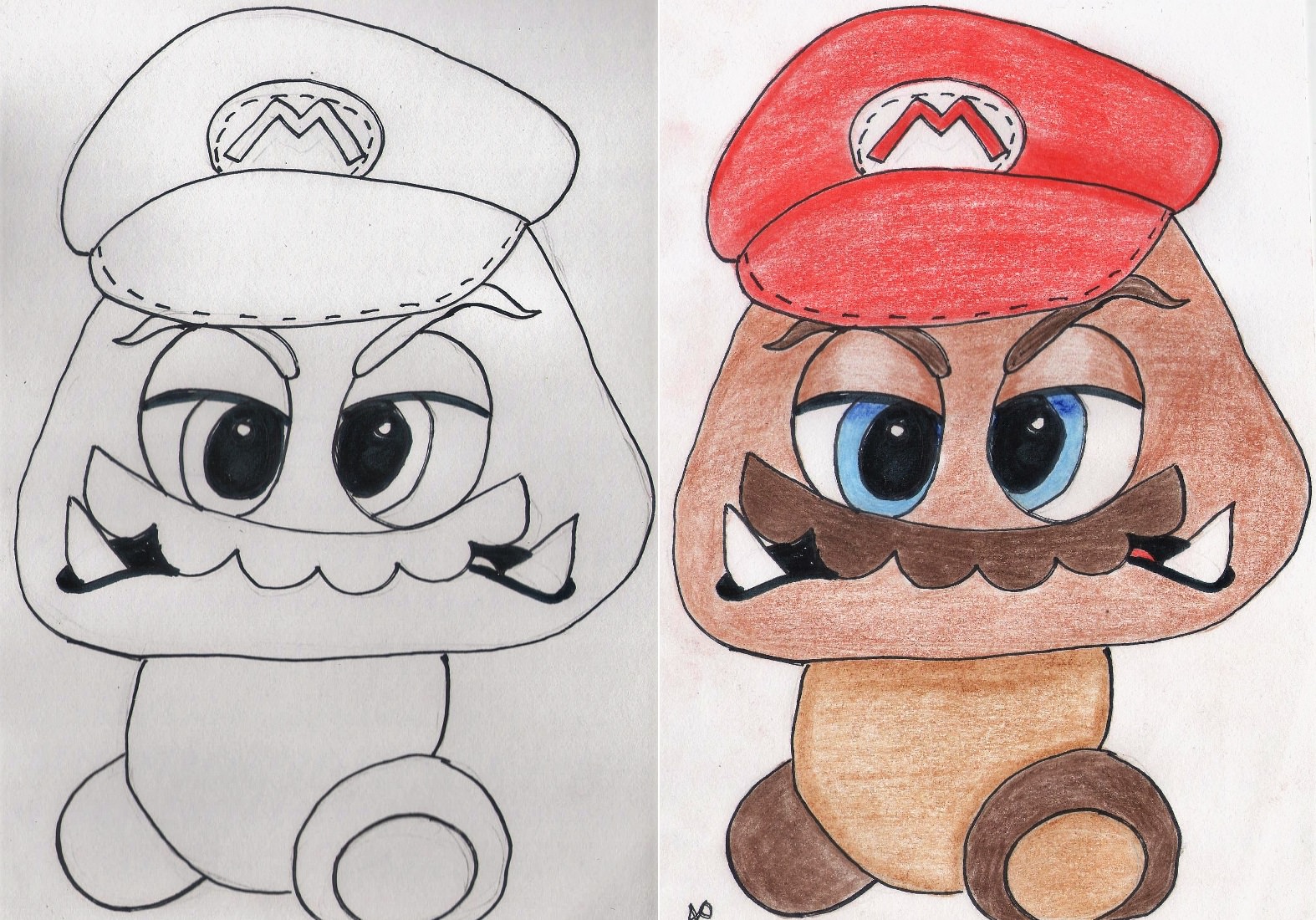 1574x1100 How To Draw A Gomba - Mario Hat Drawing