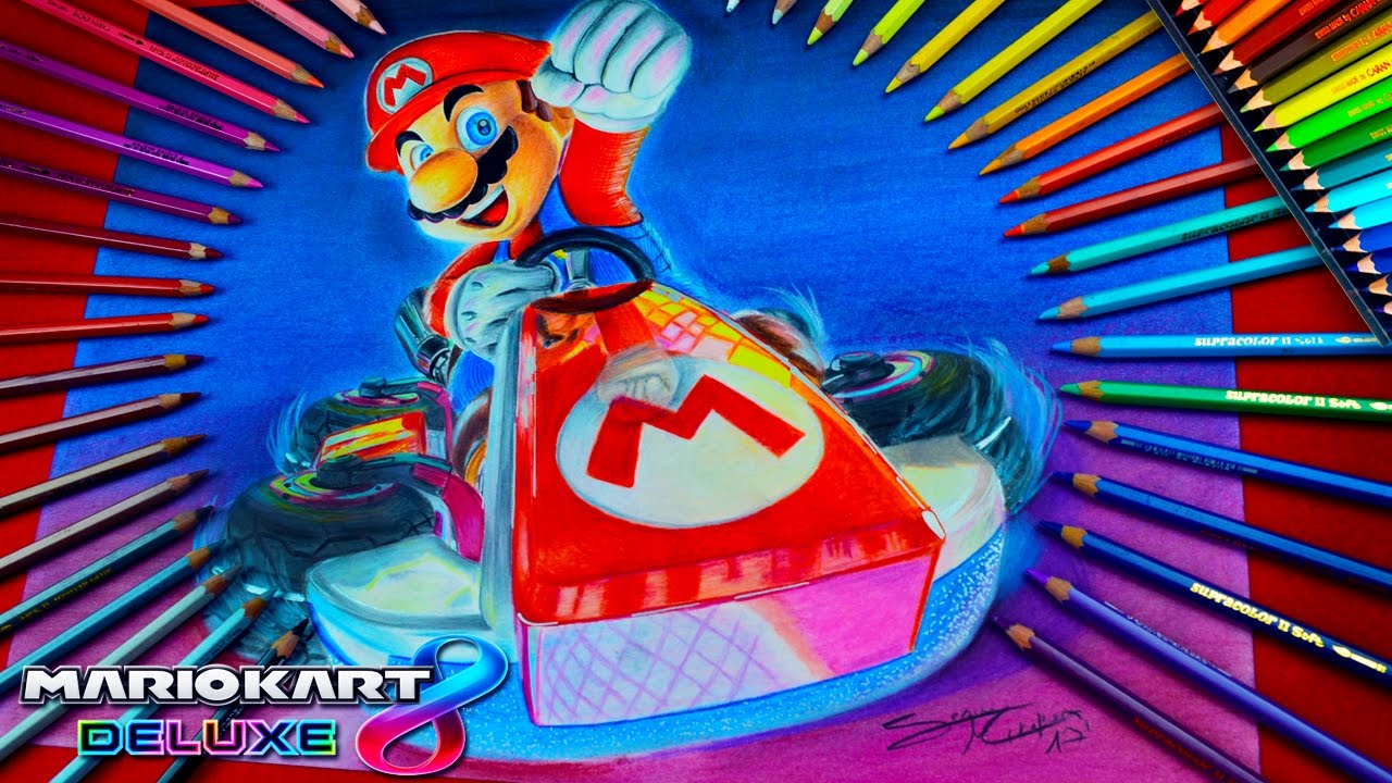1280x720 drawing mario kart deluxe nintendo switch l lookfishart - Mario Kart 8 Drawings