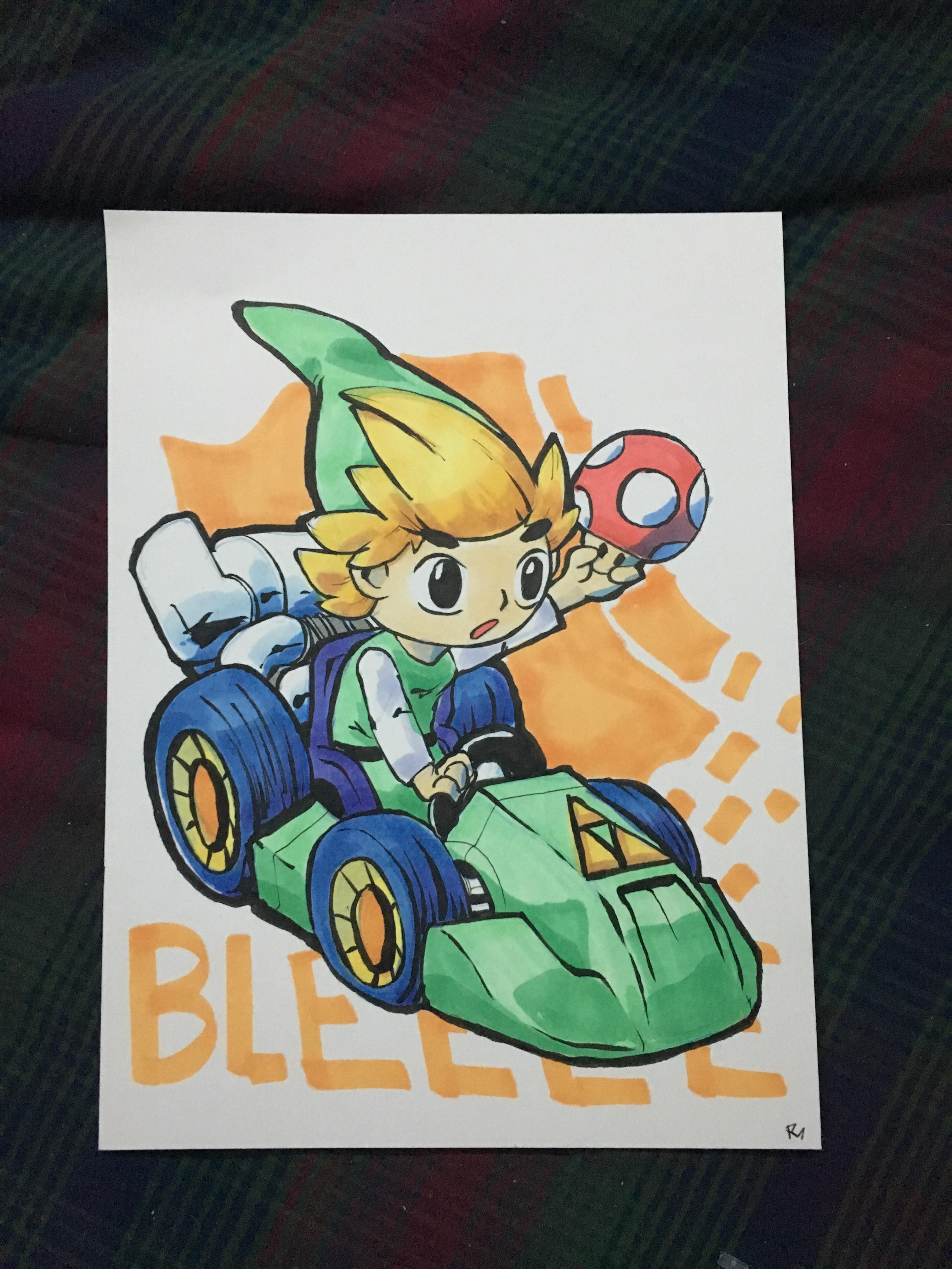 3024x4032 friend just made me this awesome zelda mario kart piece - Mario Kart 8 Drawings