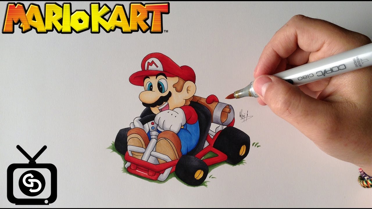 1280x720 How To Draw Super Mario - Mario Kart Drawing