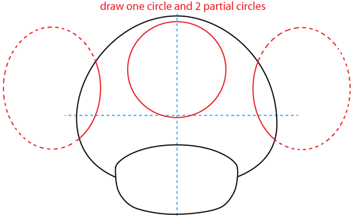 500x308 How To Draw The Mushroom From Nintendo's Super Mario Bros - Mario Mushroom Drawing