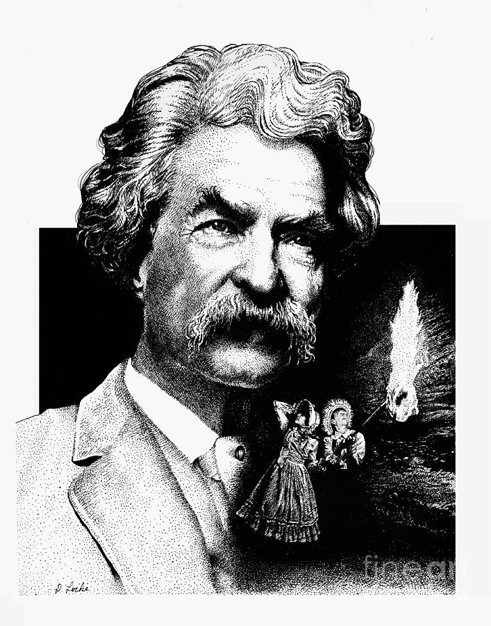 707x900 mark twain drawing - Mark Twain Drawing