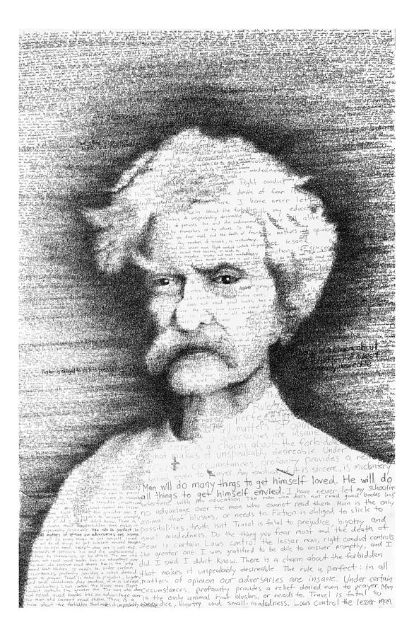 586x900 mark twain in his own words drawing - Mark Twain Drawing