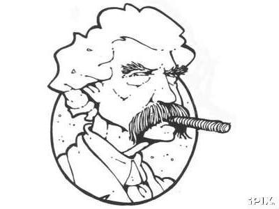 400x300 mark twain on rowing hear the boat sing - Mark Twain Drawing