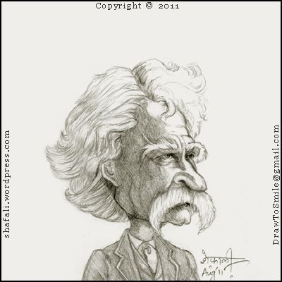 400x400 mark twain the caricature, cartoon, drawing, sketch, portrait - Mark Twain Drawing