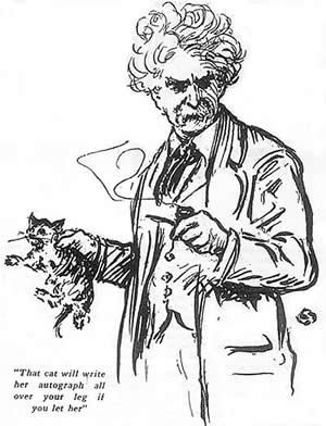 300x392 mark twain and his cats - Mark Twain Drawing