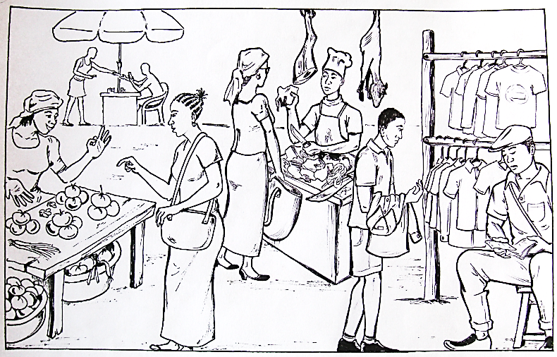 790x506 Market Drawing Local Market For Free Download - Market Drawing