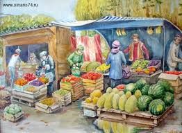 262x192 Market Drawing - Marketplace Drawing