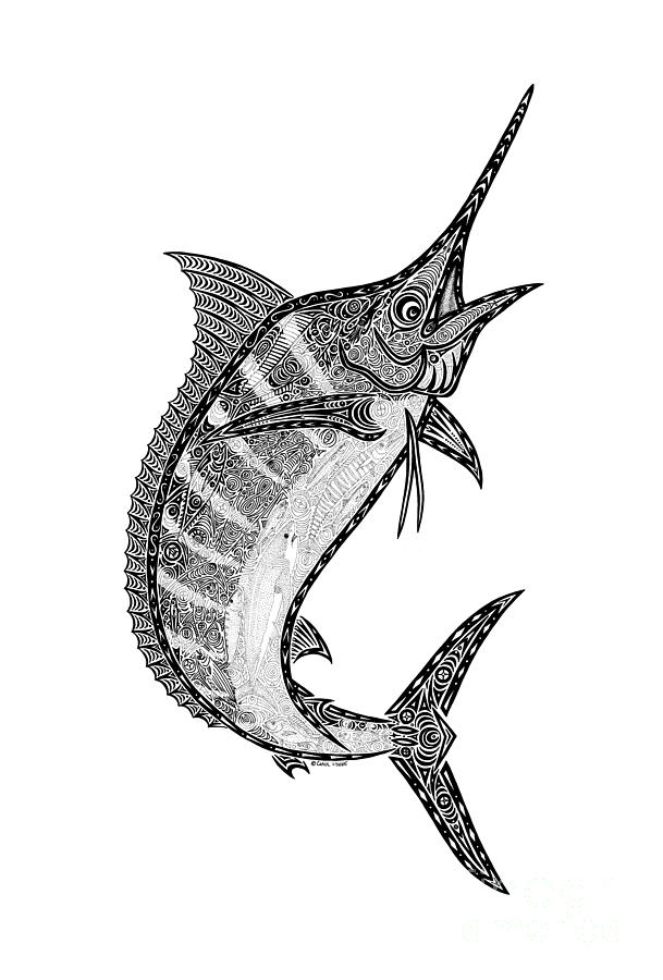 609x900 crazy marlin drawing - Marlin Drawing