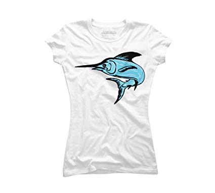 425x382 blue marlin fish jumping drawing juniors' graphic t - Marlin Drawing
