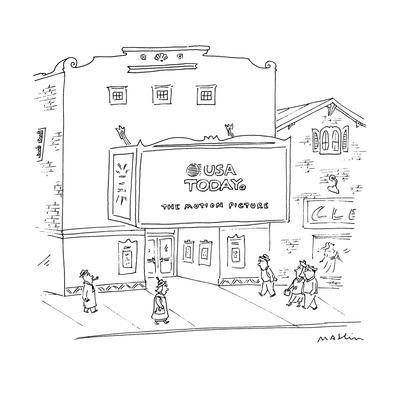 400x400 Cinema With Marquee Advertising, Usa Today The Motion Picture - Marquee Drawing