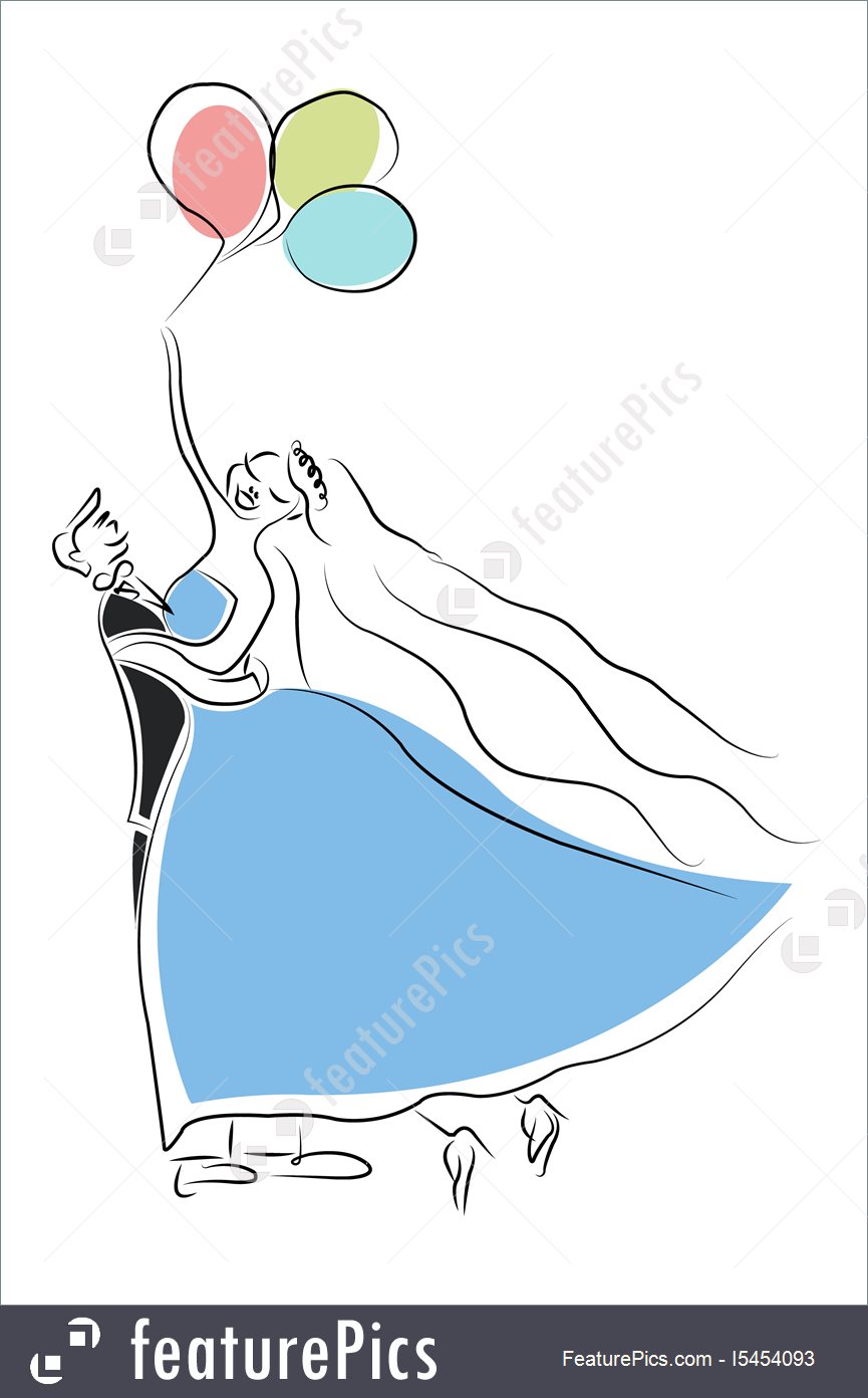 865x1392 illustration of just married couple drawing - Marriage Couple Drawing