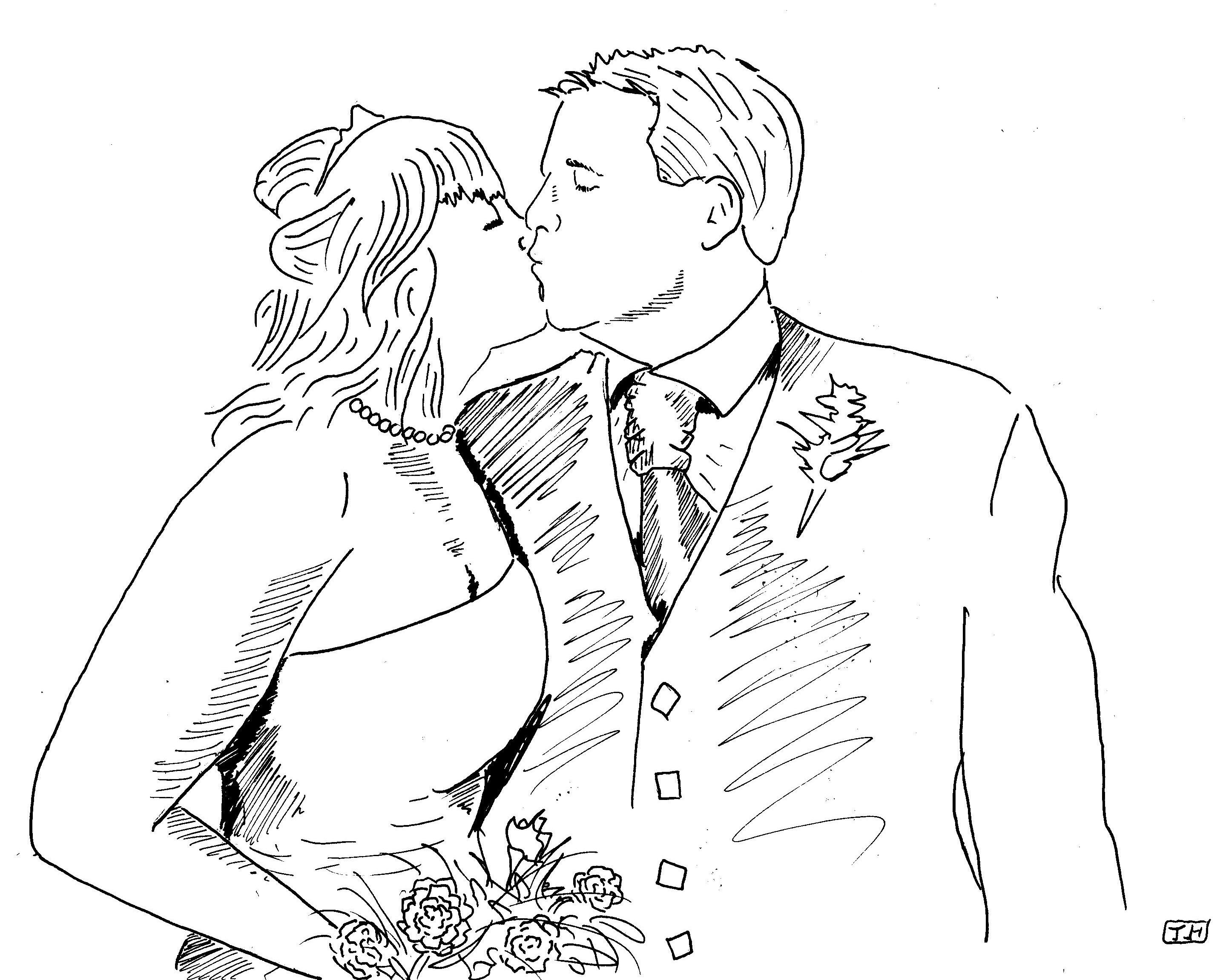 2872x2302 Married Couple Hallistrations - Marriage Couple Drawing