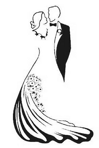 335x500 embroidery embroidery couple drawings, art, couple silhouette - Marriage Couple Drawing