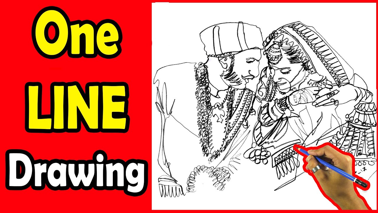 1280x720 ranveer and deepika marriage drawing one line drawing deepika - Marriage Drawing