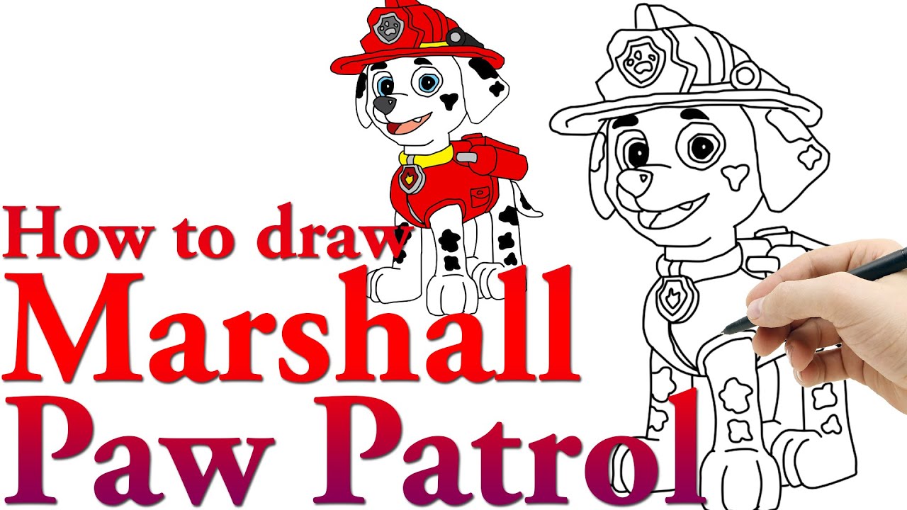 1280x720 how to draw marshall from paw patrol hde - Marshall Paw Patrol Drawing