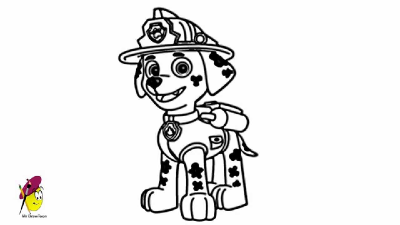 1280x720 Marshall - Marshall Paw Patrol Drawing