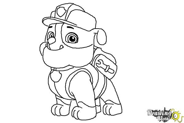 600x400 how to draw marshall from paw patrol how to draw rubble paw patrol - Marshall Paw Patrol Drawing