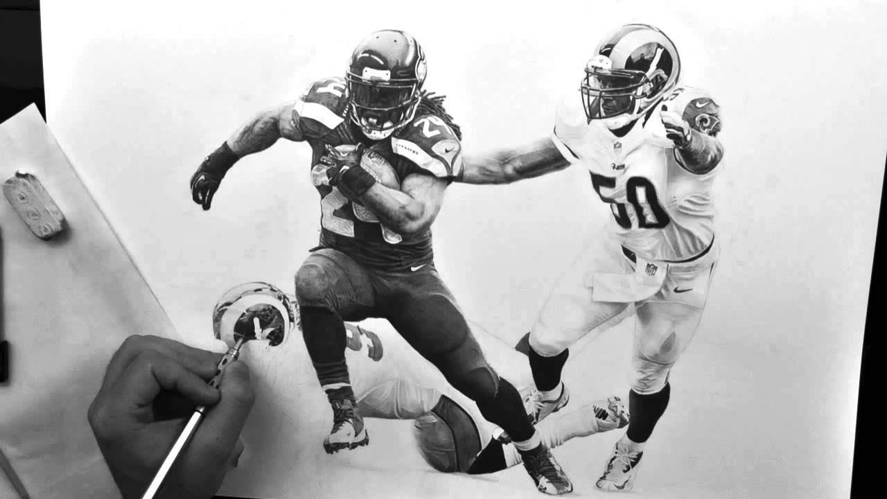 1280x720 Marshawn Lynch Beastmode - Marshawn Lynch Drawing
