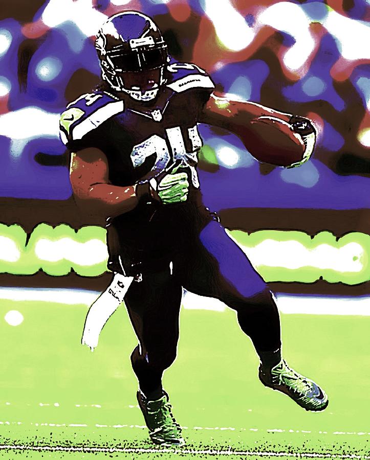 723x900 Marshawn Lynch Drawing Drawing - Marshawn Lynch Drawing