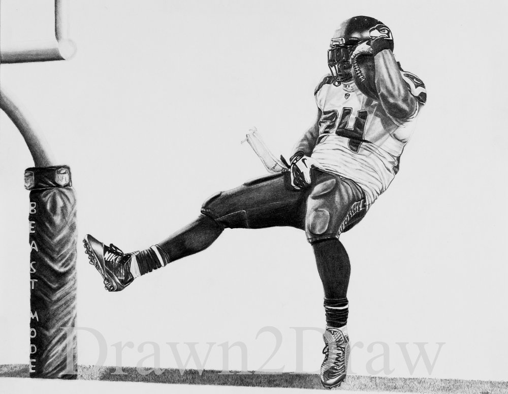 Marshawn Lynch Drawing at PaintingValley.com | Explore collection of ...