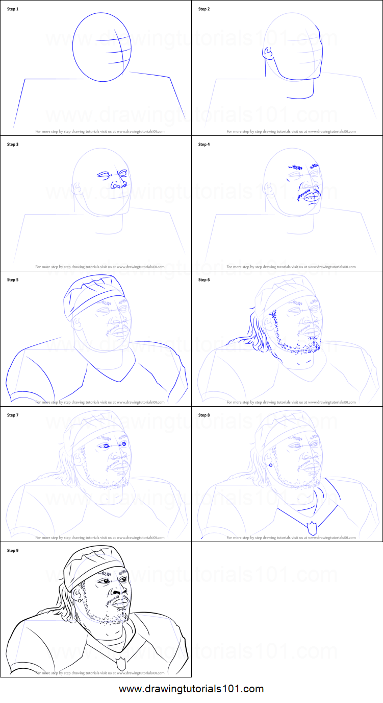 751x1376 How To Draw Marshawn Lynch Printable Step - Marshawn Lynch Drawing