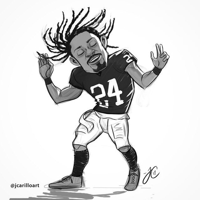 640x640 jeff carillo on twitter a quick sketch 'cuz it's time to watch - Marshawn Lynch Drawing