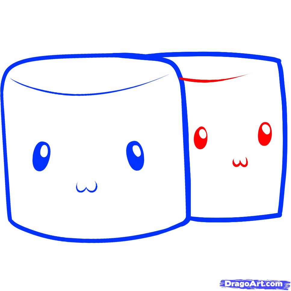 967x967 How To Draw Marshmallows, Step - Marshmallow Drawing