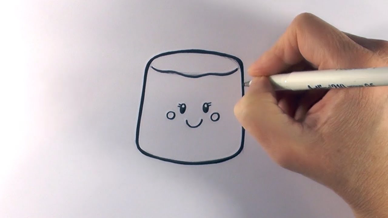1280x720 How To Draw A Cartoon Marshmallow - Marshmallow Drawing