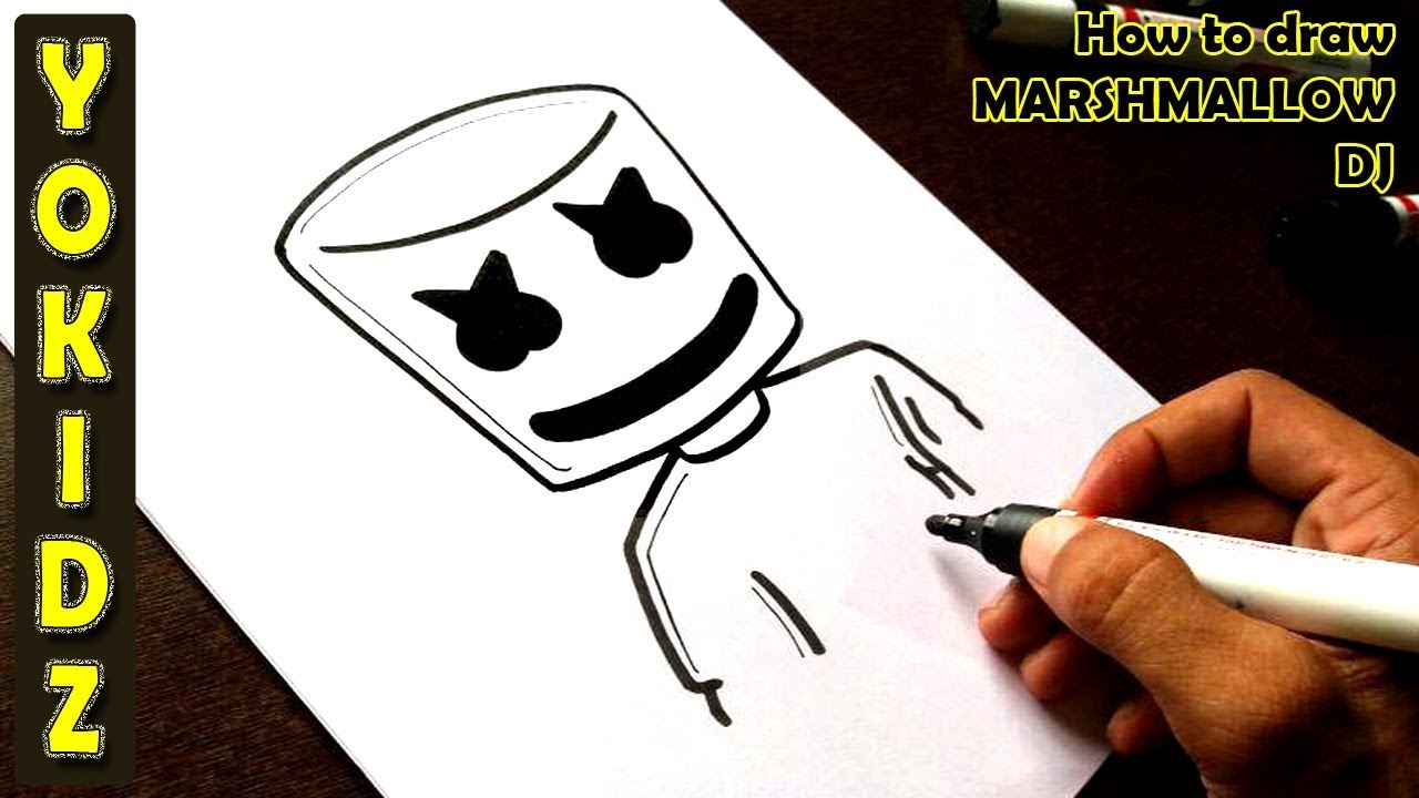 1280x720 How To Draw Marshmallow Dj - Marshmallow Drawing
