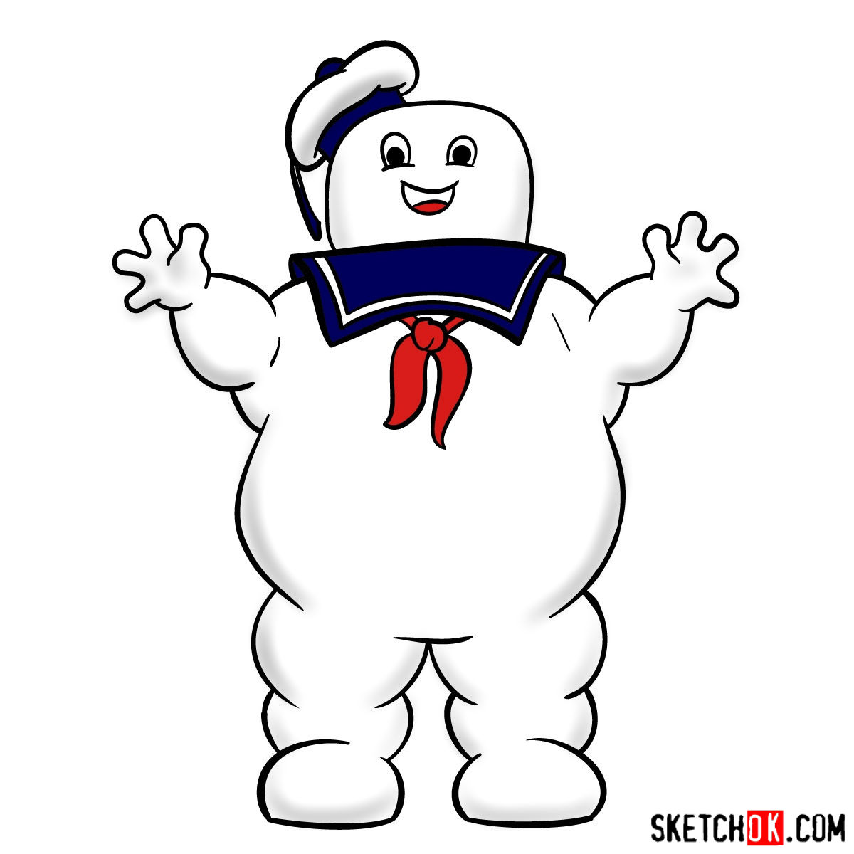 1200x1200 How To Draw Stay Puft Marshmallow Man Ghostbusters - Marshmallow Drawing