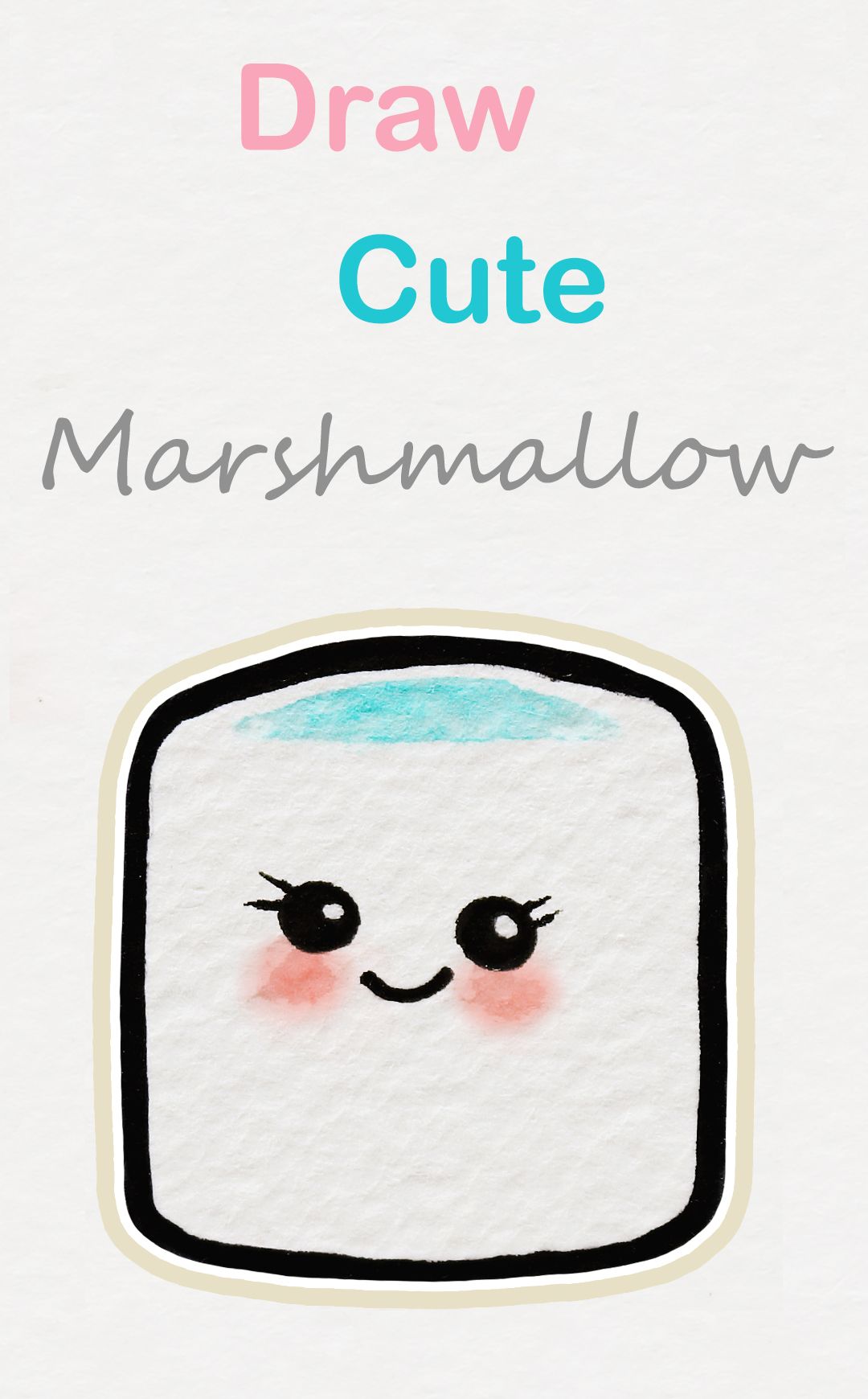 1080x1740 Learn How To Draw So Cute Marshmallow, Easy Step - Marshmallow Drawing