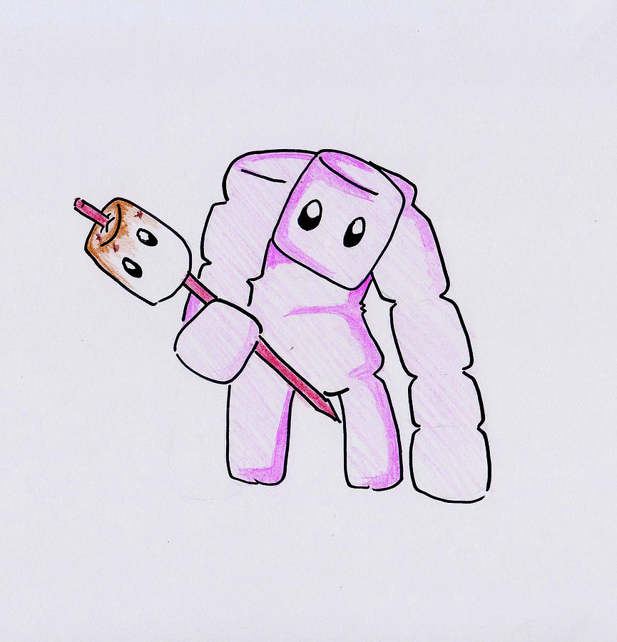 865x900 Marshmallow Golem Drawing - Marshmallow Drawing