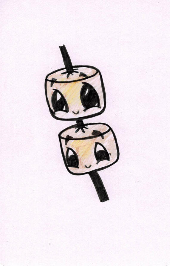 570x889 Toasted Marshmallow Inkimagined Cute Marshmallows, Toasted - Marshmallow Drawing