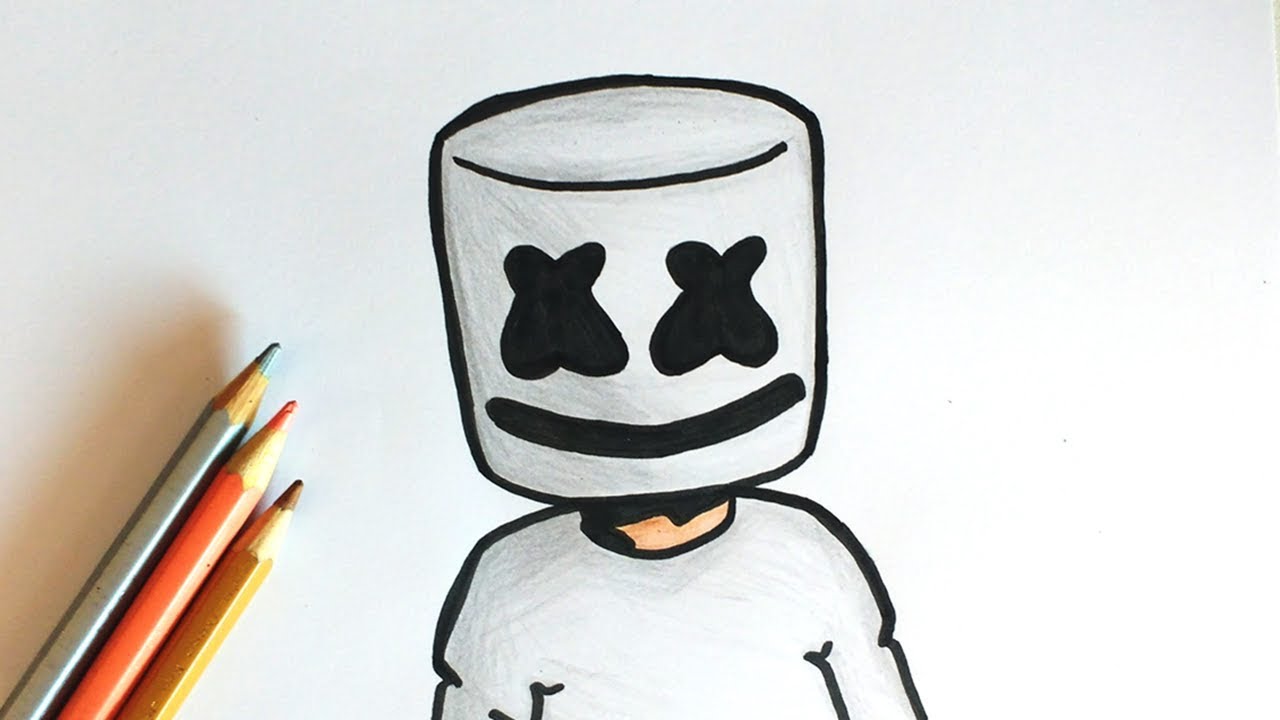 1280x720 How To Draw Marshmello - Marshmallow Drawing