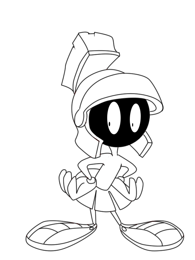 640x853 How To Draw Marvin The Martian - Martian Drawing