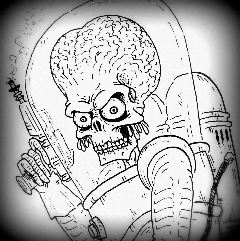 1024x1026 Mars Drawing Alien For Free Download - Martian Drawing