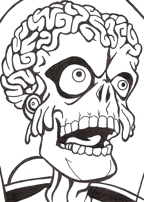 600x840 Alien Drawing Mars Attack For Free Download - Martian Drawing